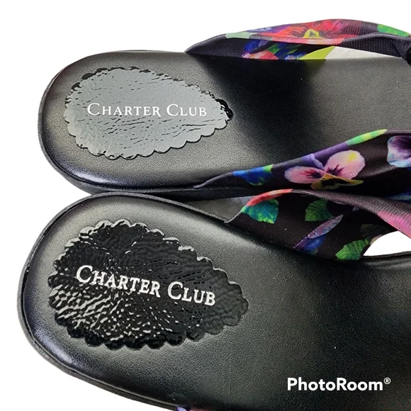 Charter Club Benjii sandals fabric cushioned flip flops sz 8m - Picture 6 of 15